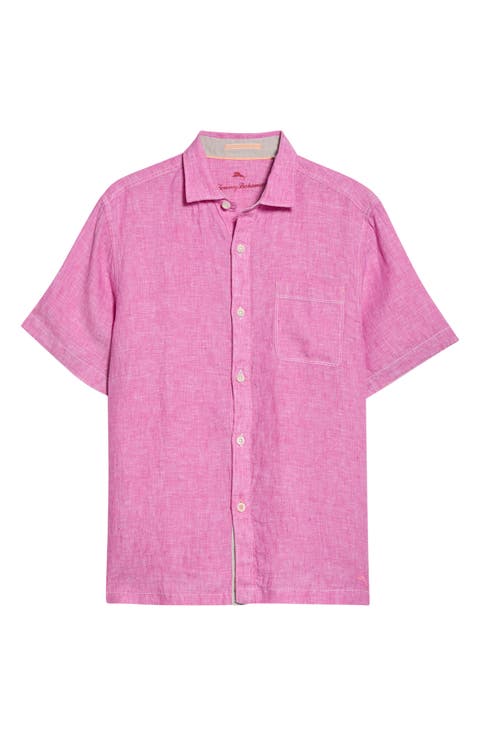 Paradise Breezer Short Sleeve Linen Button-Up Shirt