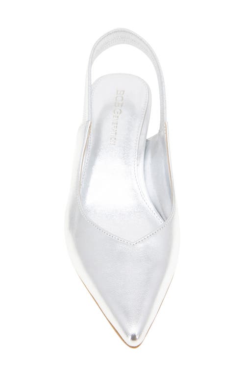 Bcbgeneration Kayla Pointed Toe Kitten Heel Pump In Silver