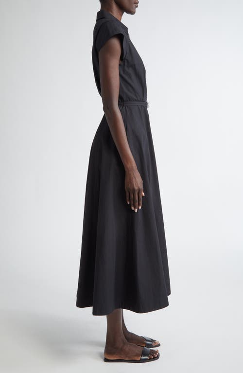 Brandon Maxwell The Jace Zip-up Belted Maxi Dress In Black