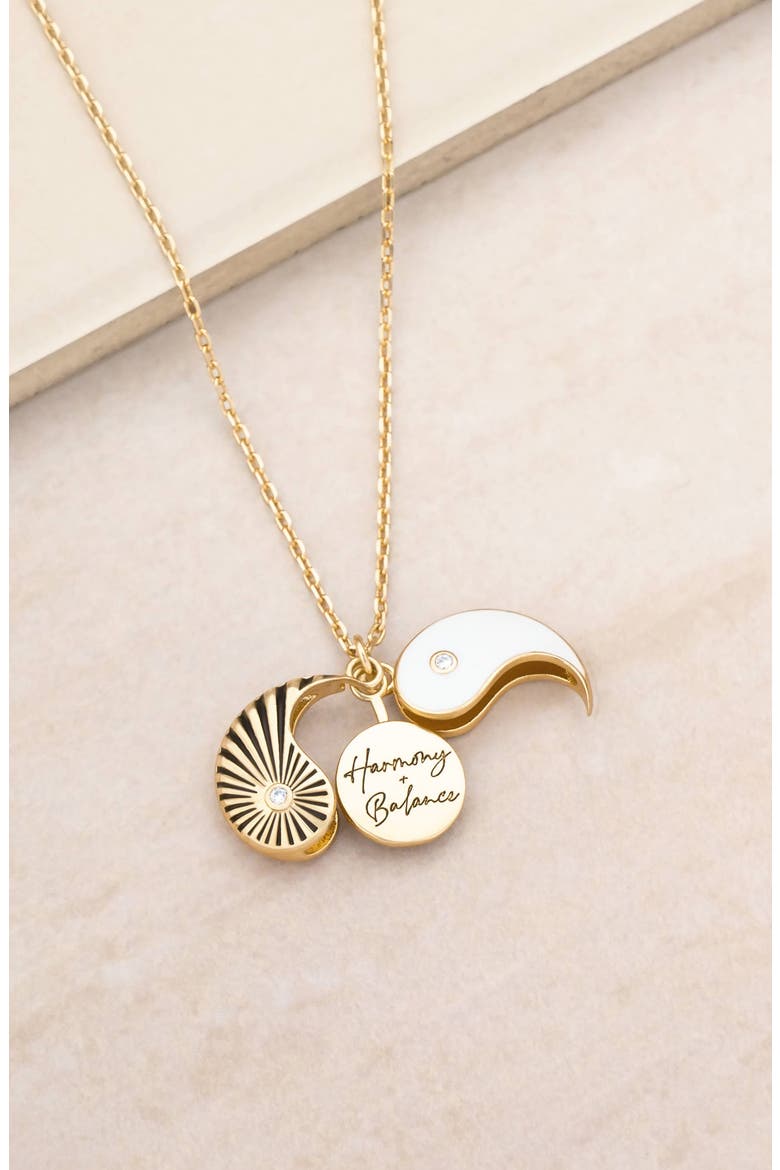 Hidden Yin Yang Pendant Necklace, Alternate, color, GOLD