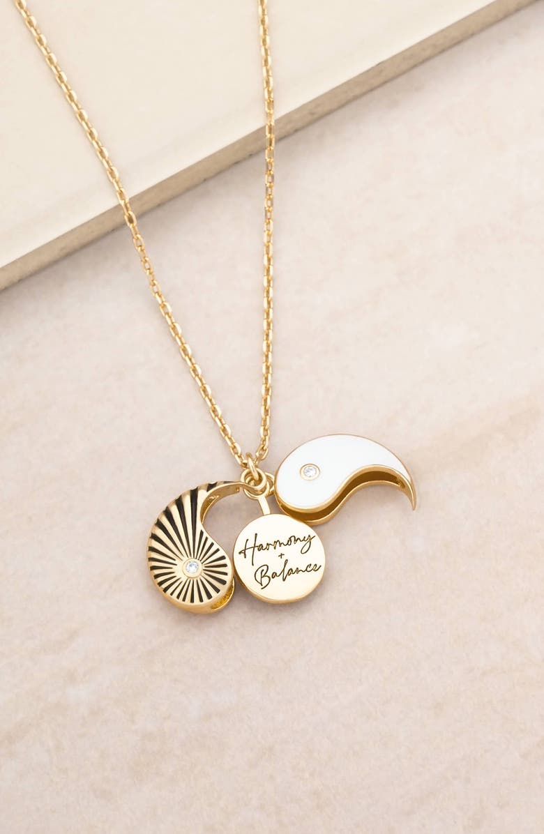 Ettika Hidden Yin Yang Pendant Necklace, Alternate, color, 