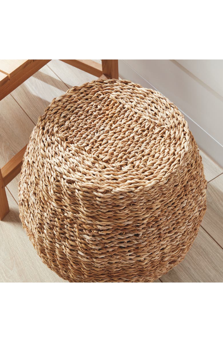 Napa Home & Garden Seagrass Hourglass Pouf, Alternate, color, Beige