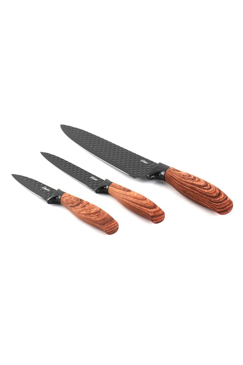 Gunderson 3 Piece Black Stainless Steel Cutlery Set, Alternate, color, Black