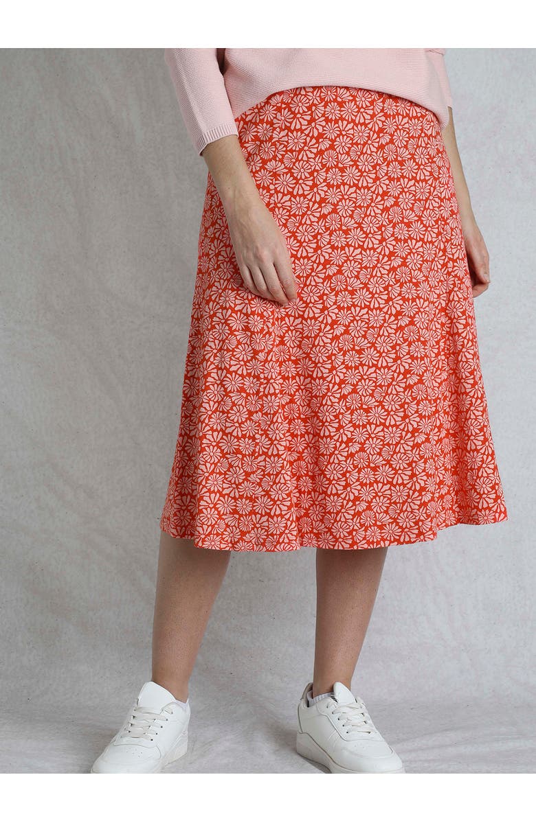 Weird Fish Romaro Printed Jersey Midi Skirt, Alternate, color, Crimson