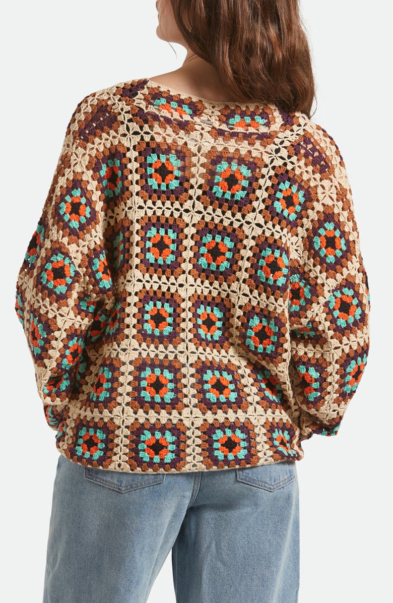 Brixton Patchwork Crochet Cardigan, Alternate, color, Beige Multi Color