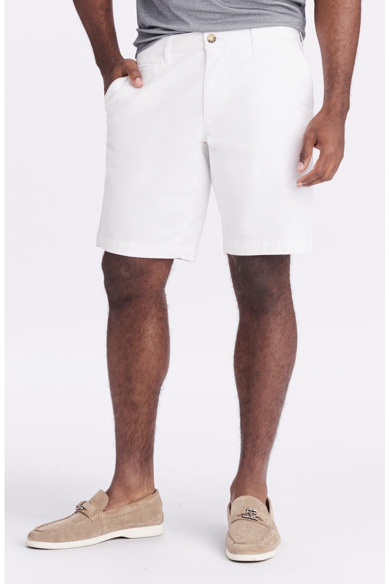 Brightside Flat Front Stretch Cotton Chino Shorts, Main, color, BRIGHT WHITE