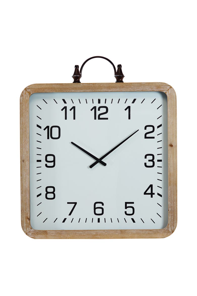 VIP Wood 28 in. White Framed Clock, Main, color, White