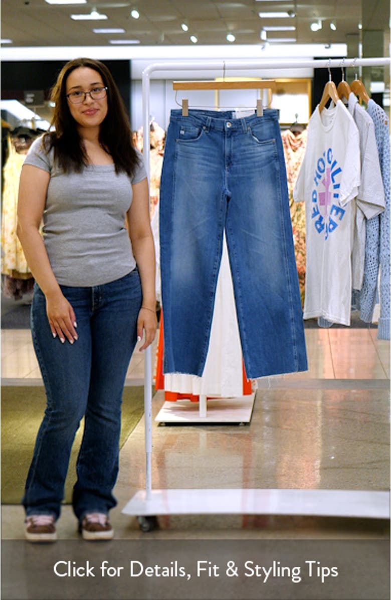 Saige Paneled Raw Hem Ankle Wide Leg Jeans, sales video thumbnail