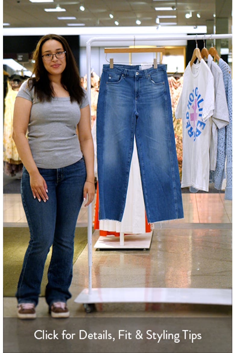 Saige Paneled Raw Hem Ankle Wide Leg Jeans video