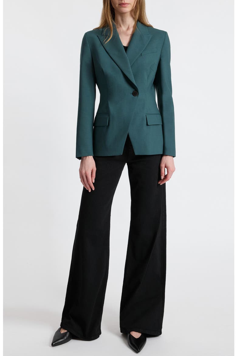 Malli Single Button Wool Stretch Jacket, Alternate, color, Steel Teal