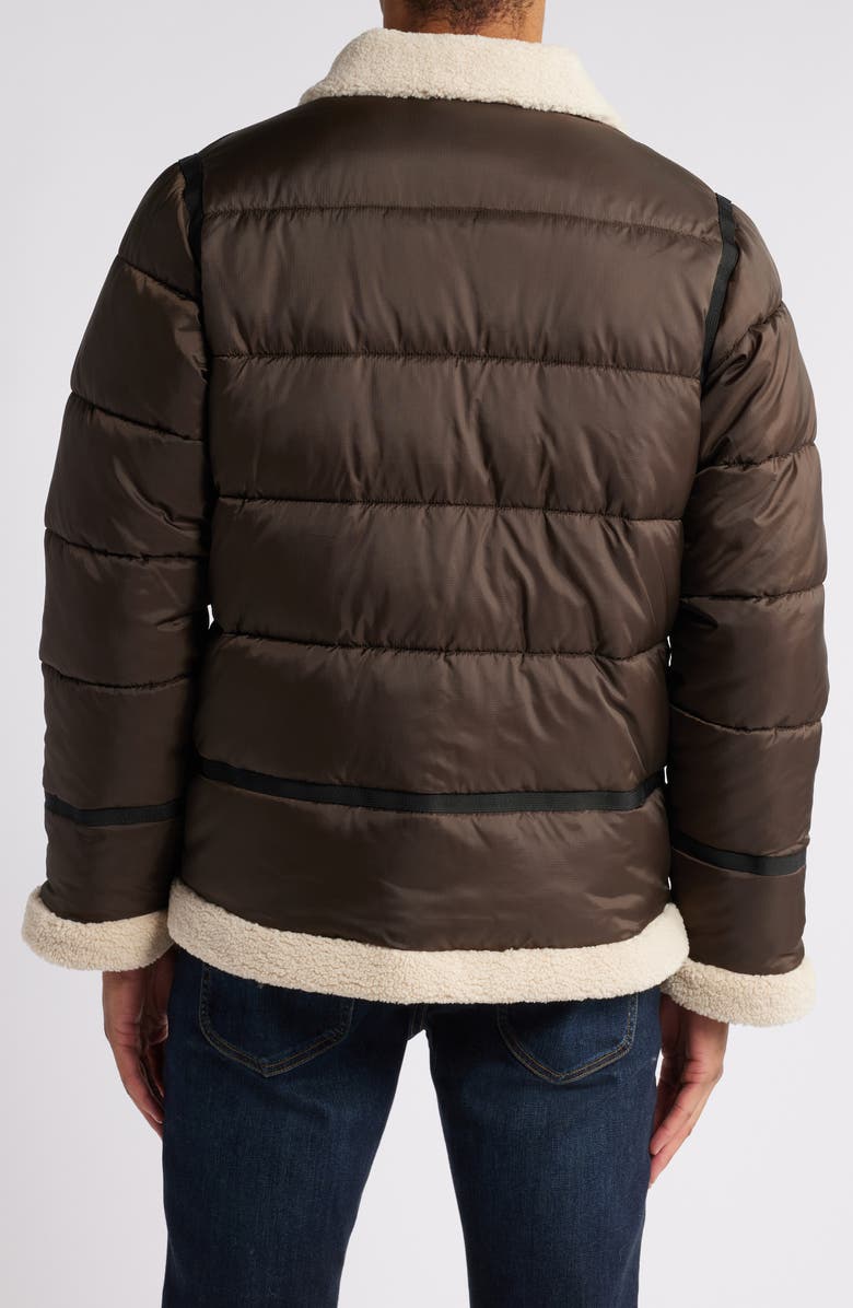 Schott NYC B-3 Fleece Trim Puffer Coat, Alternate, color, 