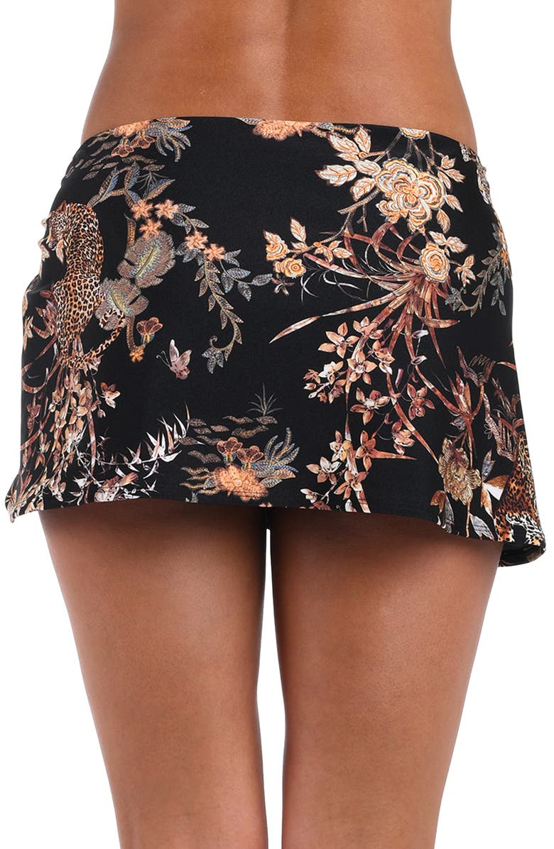 L'AGENCE Coco Jungle Cover-Up Miniskirt, Alternate, color, Black