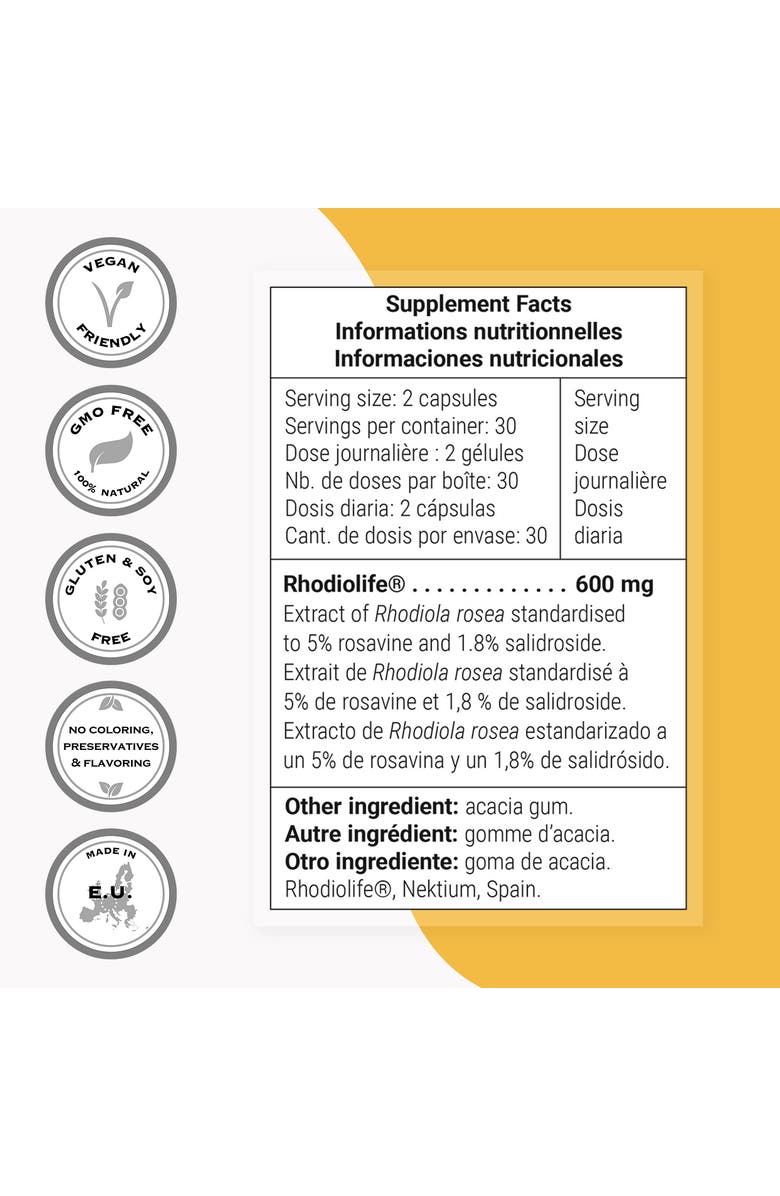 SuperSmart Rhodiola Rosea 600mg per Day, Alternate, color, NO COLOR