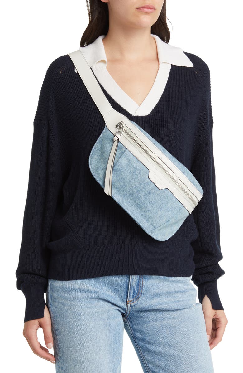 rag & bone Commuter Denim Belt Bag, Alternate, color,