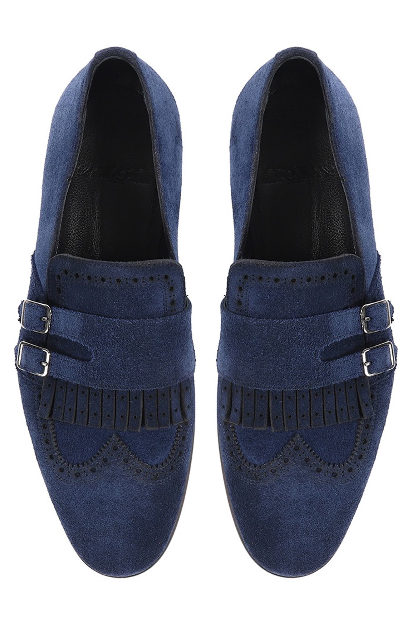 Nexus Kiltie Fringe Monk Shoe, Alternate, color, NAVY BLUE