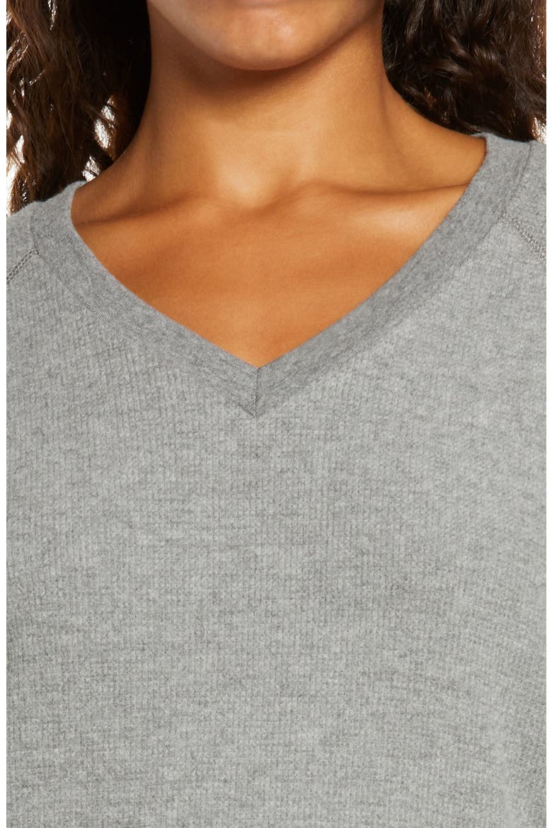 Thermal V-Neck Pullover, Alternate, color, CHARCOAL