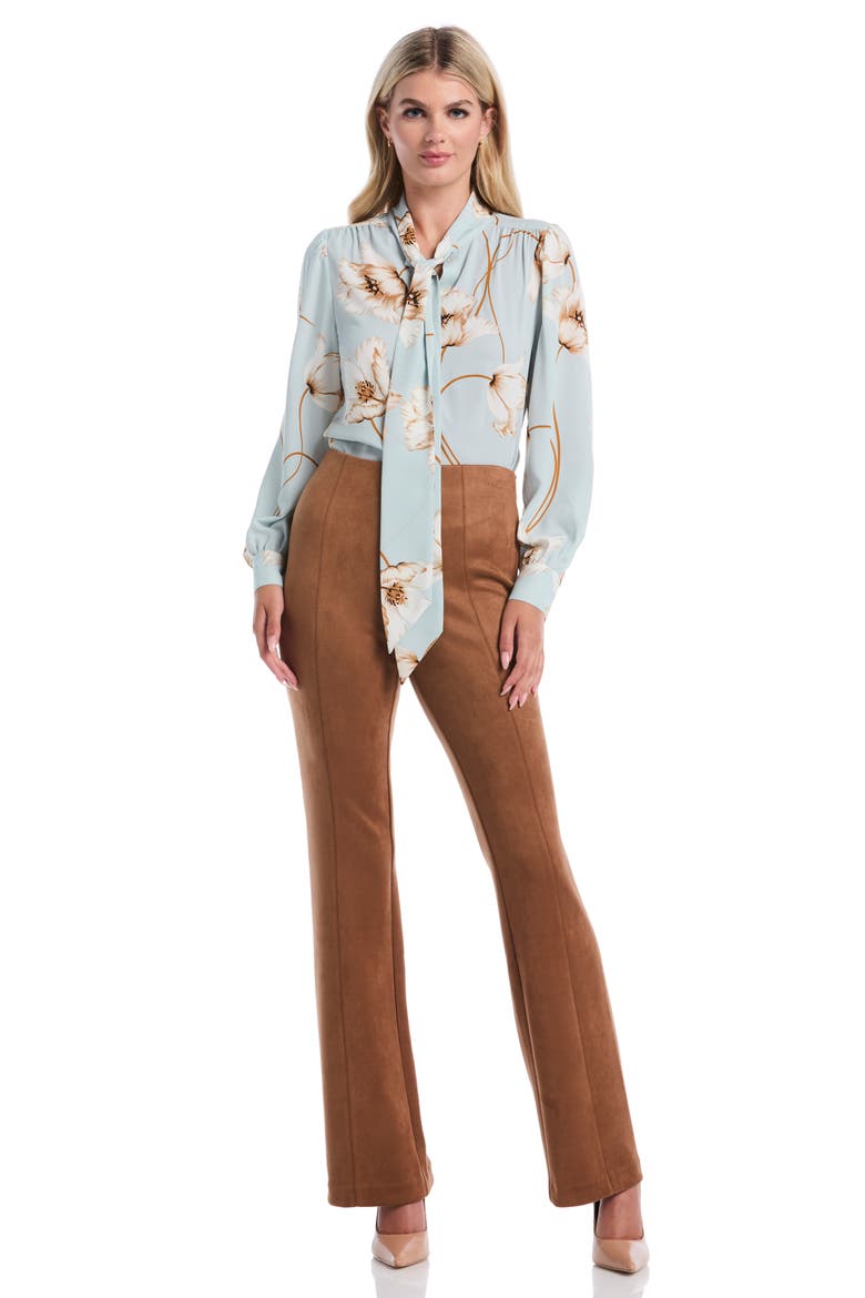 Faux Suede Bootcut Pants, Alternate, color, RUBBER