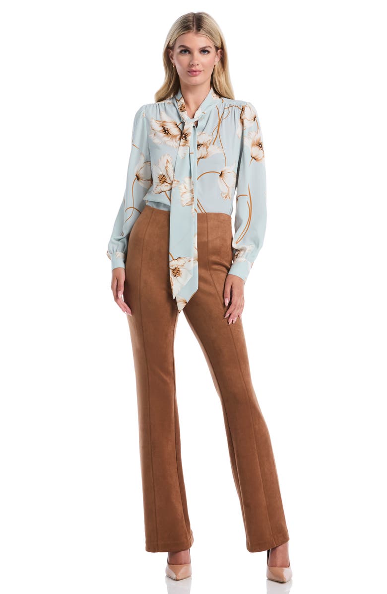 Laundry by Shelli Segal Faux Suede Bootcut Pants, Alternate, color, Rubber