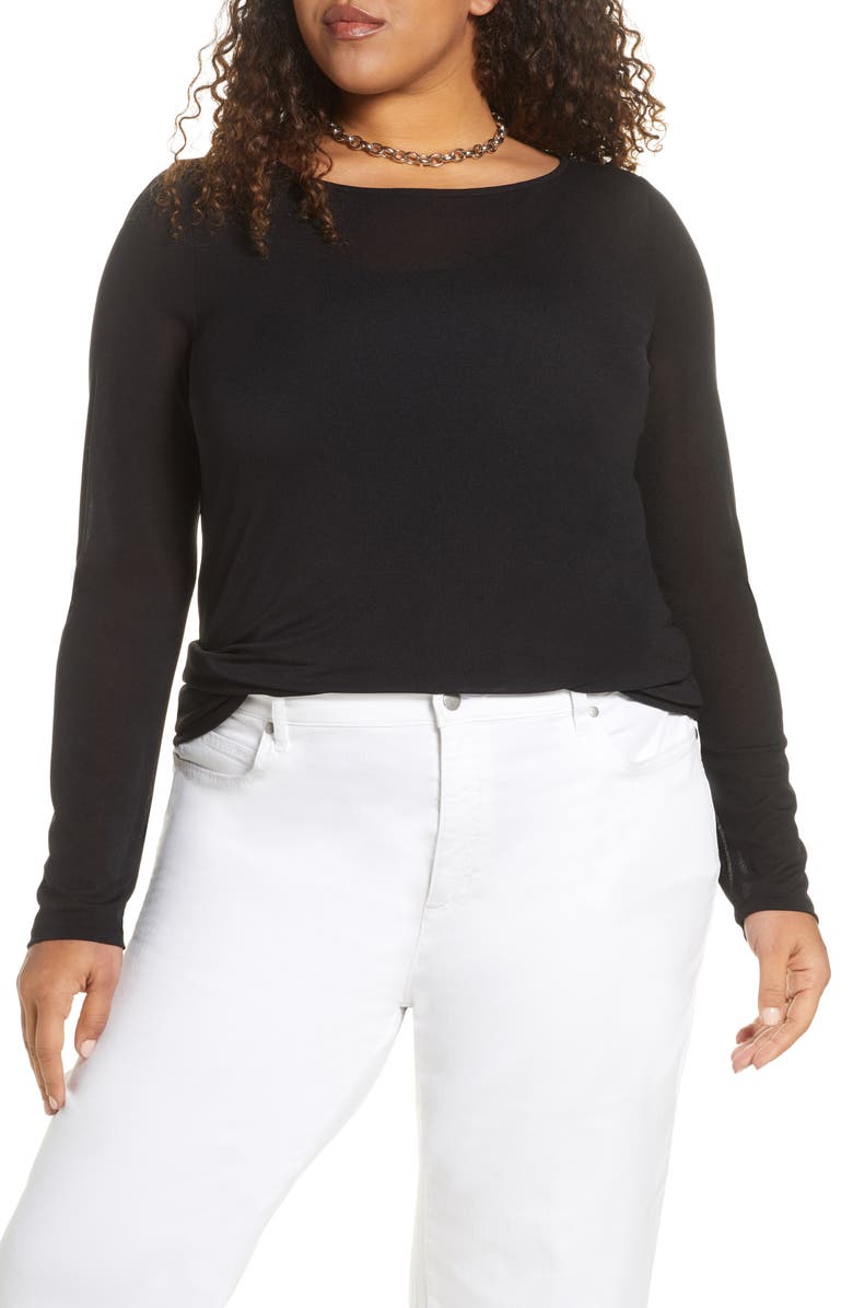 Halogen<sup>®</sup> Boat Neck Mesh Top, Main, color,