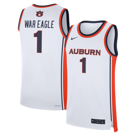 Men's Nike White Auburn Tigers #1 Home War Eagle Replica Basketball Jersey
