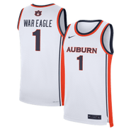Nike Men's Nike White Auburn Tigers #1 Home War Eagle Replica Basketball Jersey