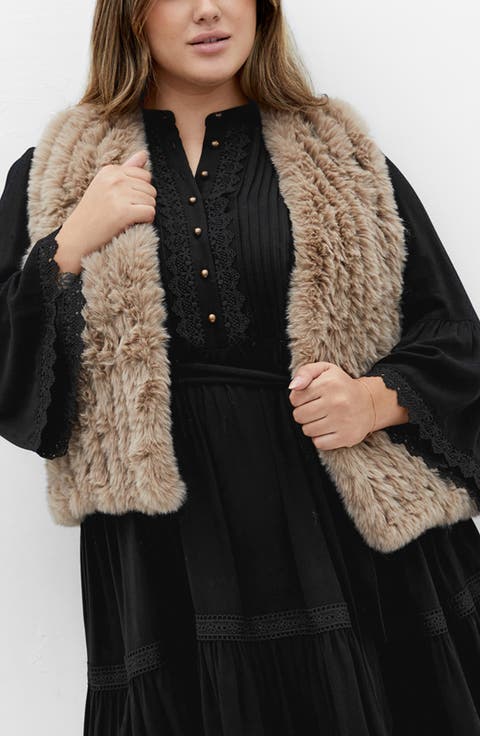 Eve Faux Fur Vest (Plus)