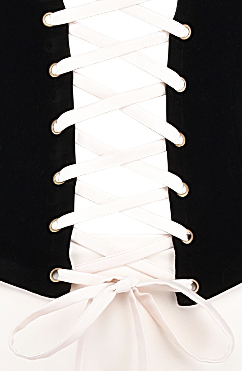 HOUSE OF CB Jaina Strapless Dress, Alternate, color, Black Camel