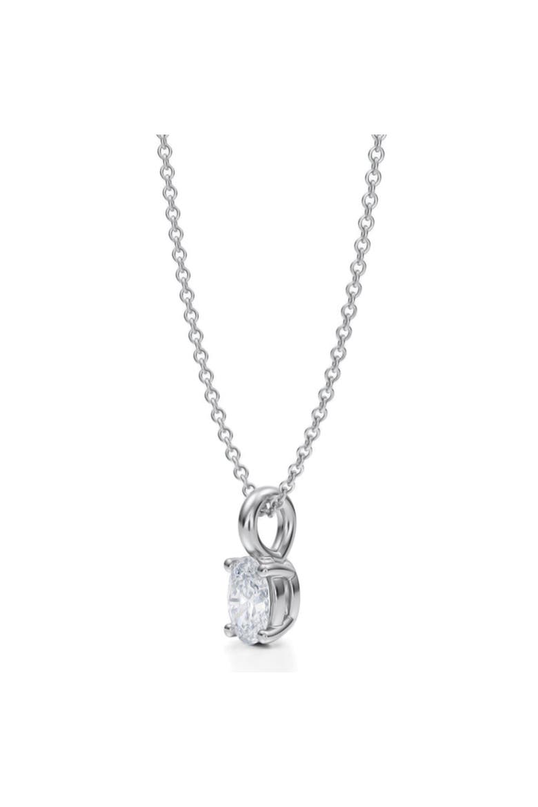 Oval Solitaire Lab Diamond Pendant Necklace 14K 0.50ct, Alternate, color, White Gold