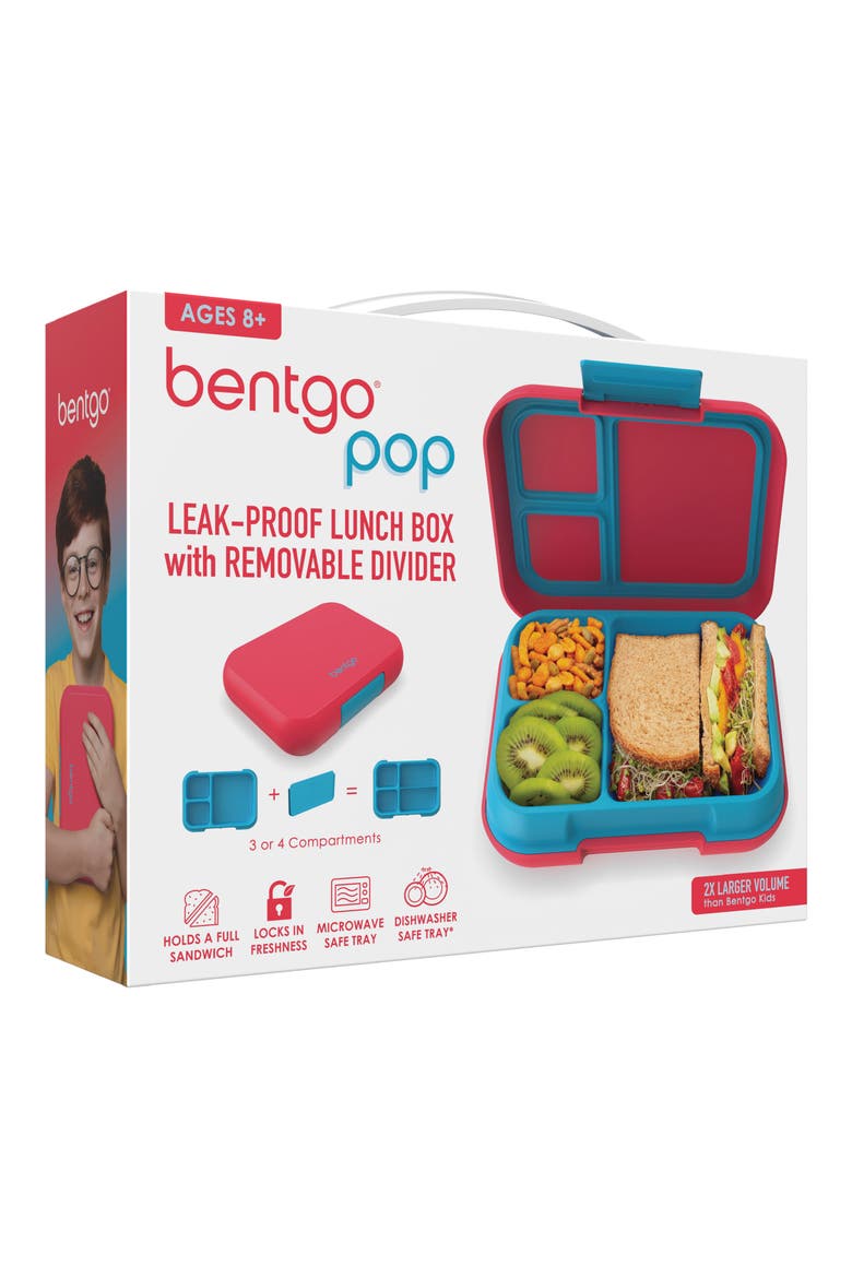 Pop Lunch Box - Coral/Teal, Main, color, RED TURQUOISE