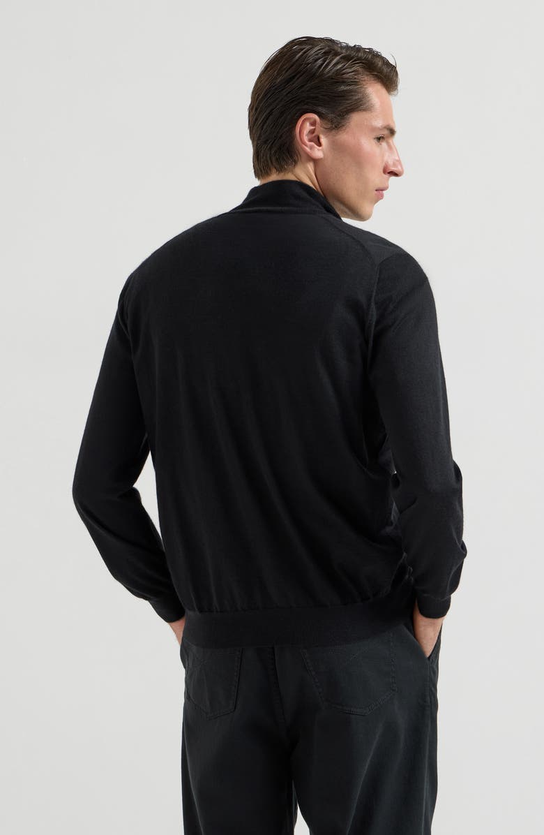 Brunello Cucinelli Cashmere and silk cardigan, Alternate, color, Black