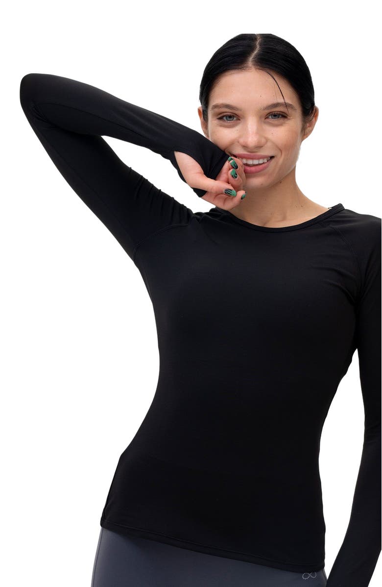 Rebody Active Citizen Compression Long Sleeve Top, Alternate, color, Onyx