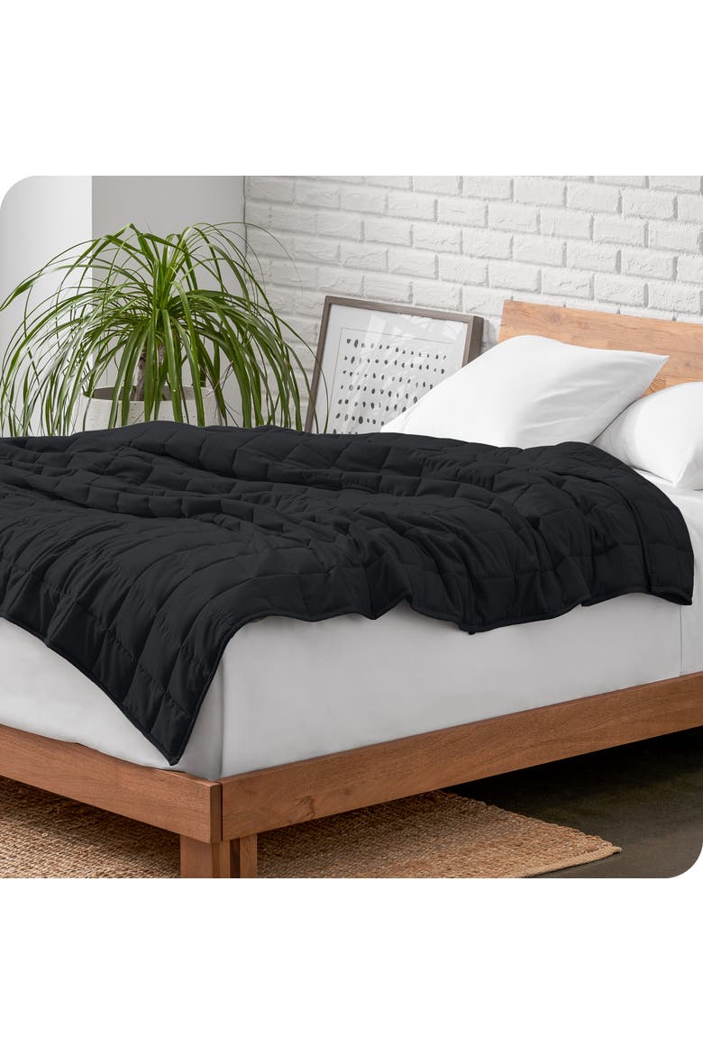 Cotton Weighted Blanket, Alternate, color, Black
