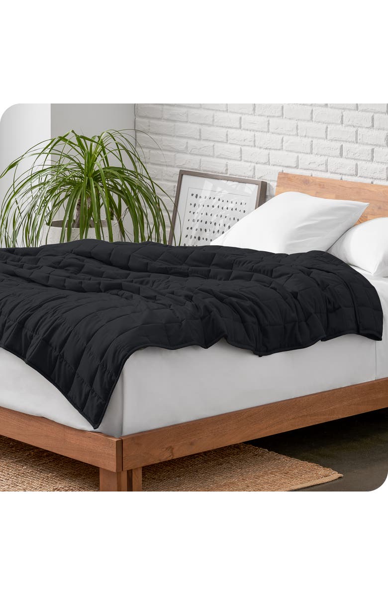 Bare Home Cotton Weighted Blanket, Alternate, color, Black