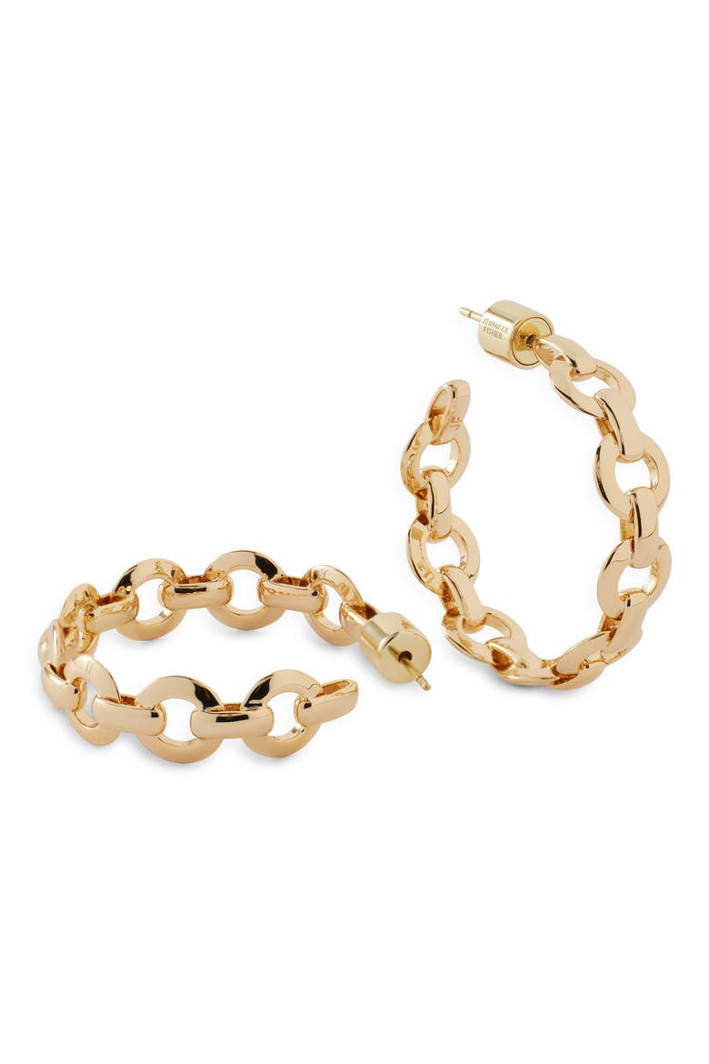Link Mini Hoop Earrings (Nordstrom Exclusive), Alternate, color, YELLOW GOLD