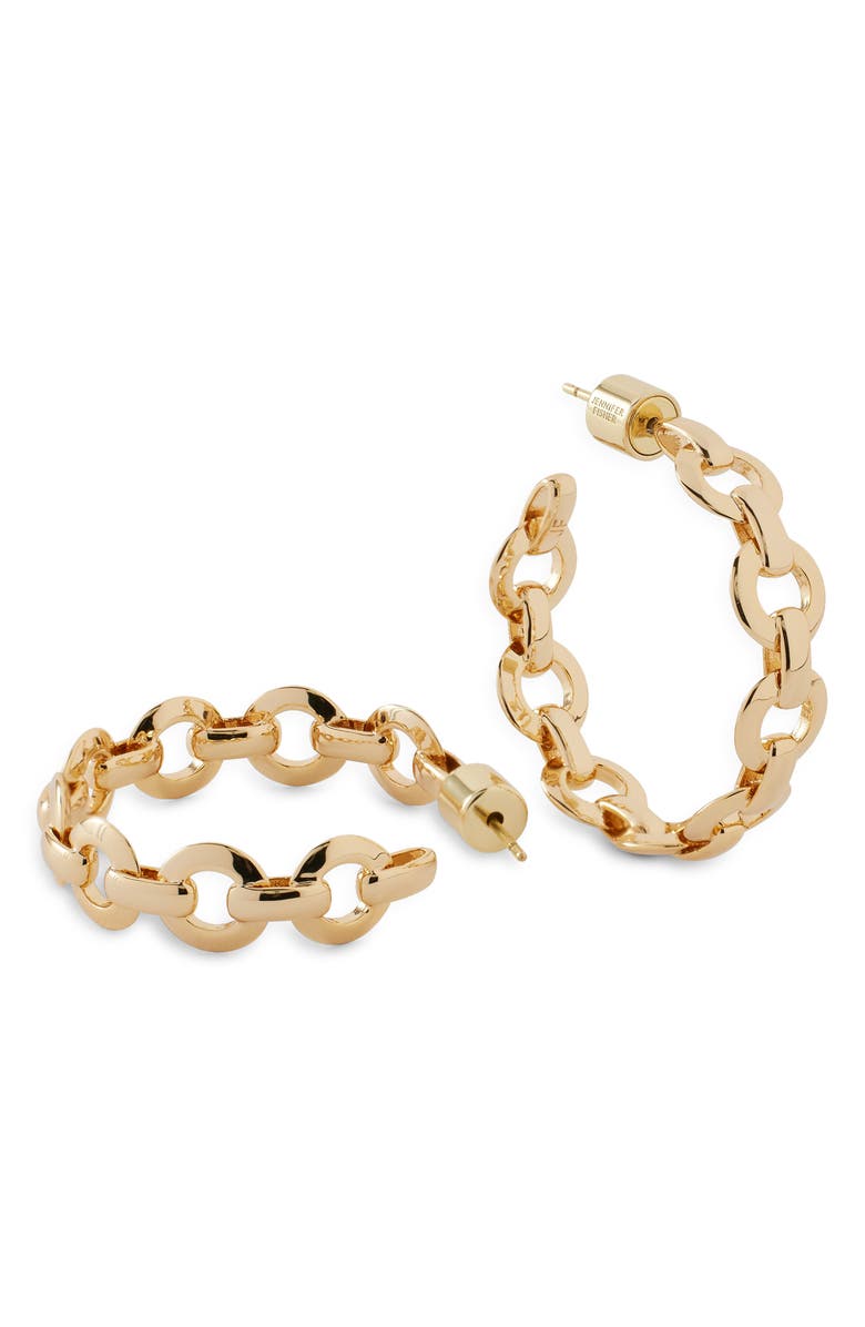 Jennifer Fisher Link Mini Hoop Earrings, Alternate, color, Yellow Gold