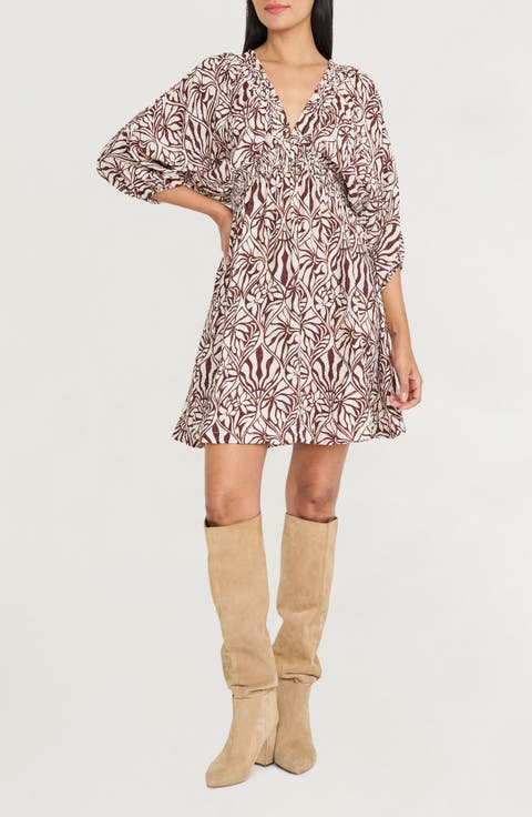 Print Empire Waist Minidress