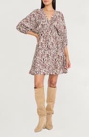 The Good Journey Print Empire Waist Minidress