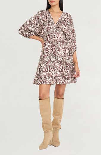 The Good Journey Print Empire Waist Minidress