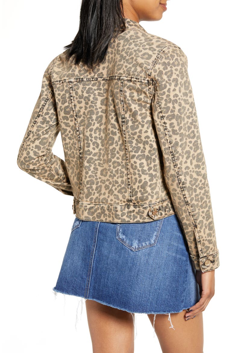 Colbey Leopard Print Denim Jacket, Alternate, color, BROWN LEOPARD