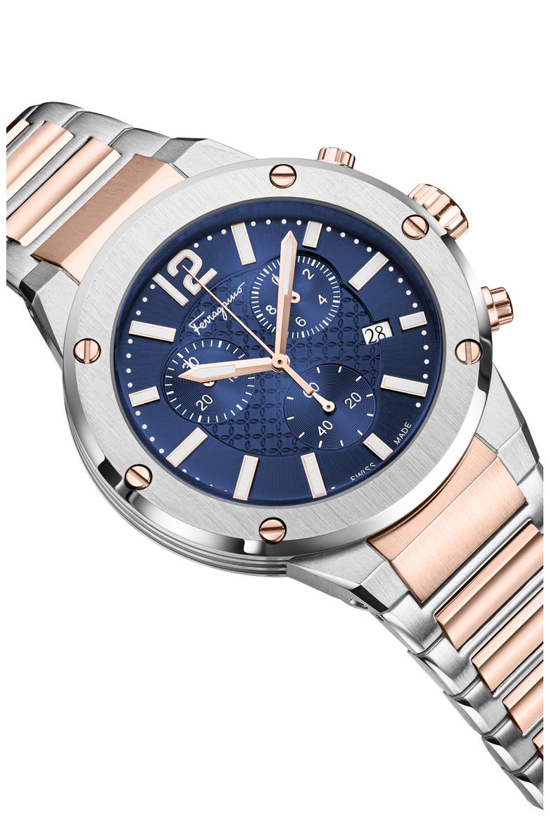 F-80 Bracelet Strap Chronograph Watch, 42mm, Alternate, color, TWO TONE