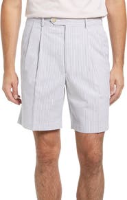 Berle Pleated Seersucker Shorts