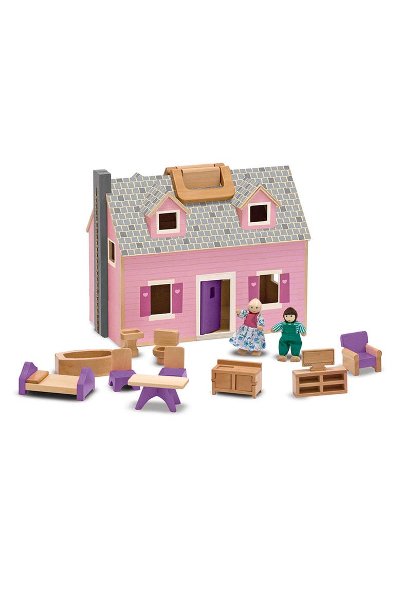 Melissa & Doug 'Fold & Go' Play Set, Main, color, Wood/ Pink