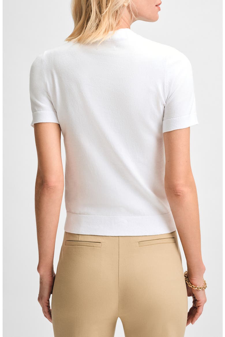 Mock Neck Short Sleeve Sweater, Alternate, color, WHITE