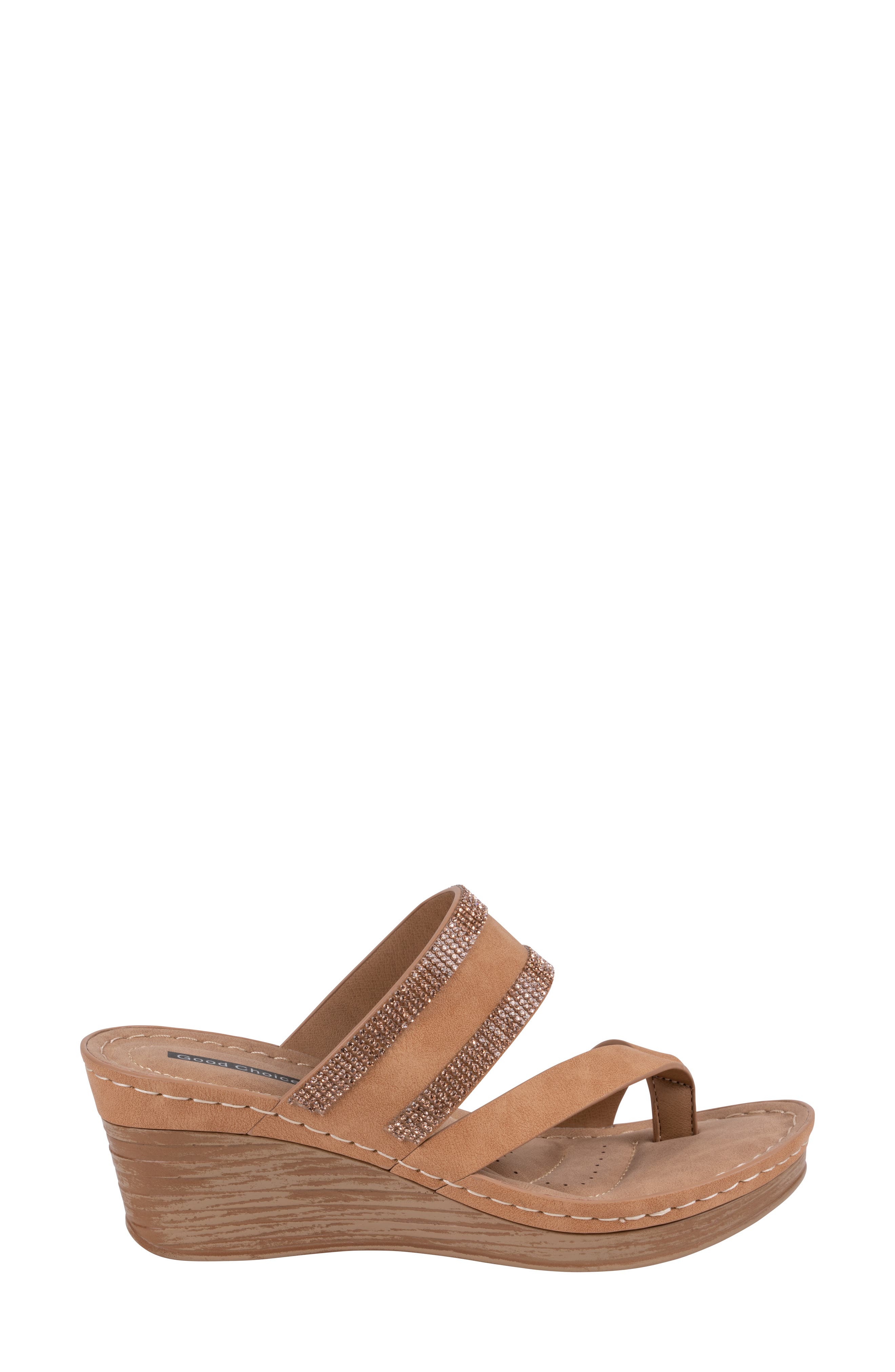 GOOD CHOICE NEW YORK Brazen Wedge Sandal, Alternate, color, Tan