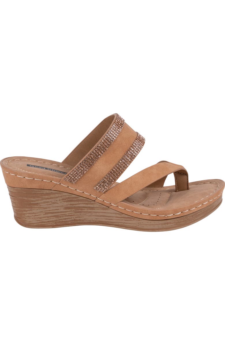 GOOD CHOICE NEW YORK Brazen Wedge Sandal, Alternate, color, Tan