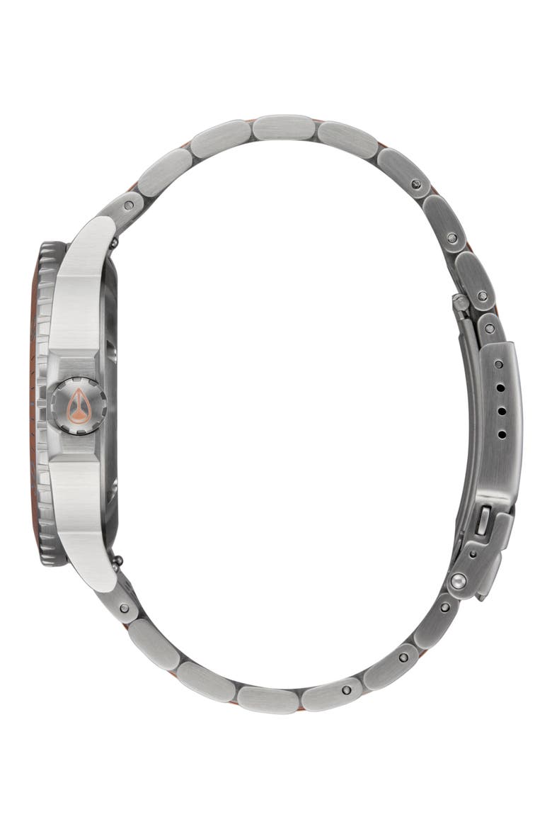 The Stinger Solar Dive Bracelet Watch, 44mm, Alternate, color, SILVER / CORAL