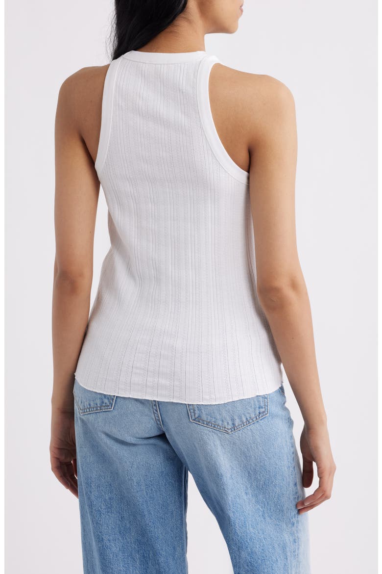 Paradise Pointelle Organic Cotton Tank, Alternate, color, WHITE