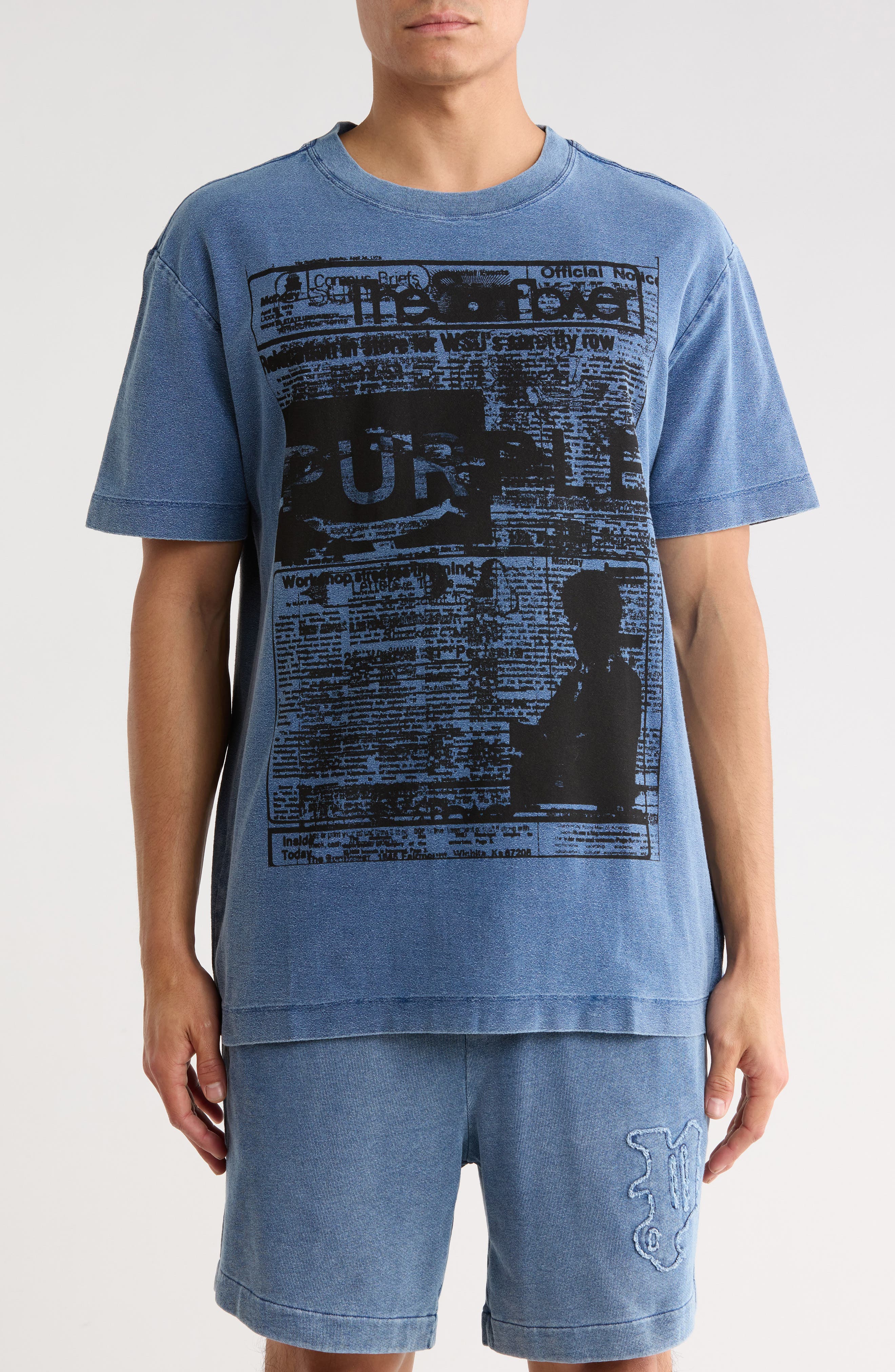 PURPLE BRAND Textured Jersey Graphic T-Shirt