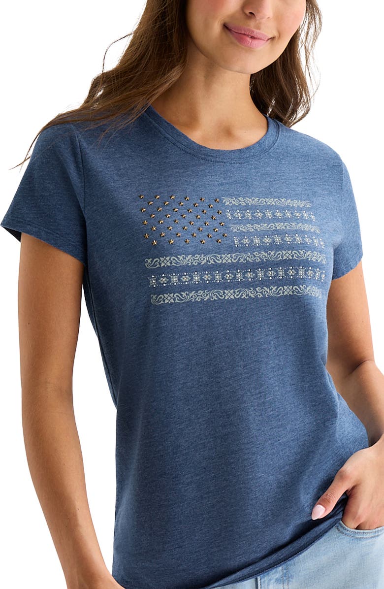 Lucky Brand Flag Crewneck Short Sleeve T-Shirt, Alternate, color, Sargasso Sea