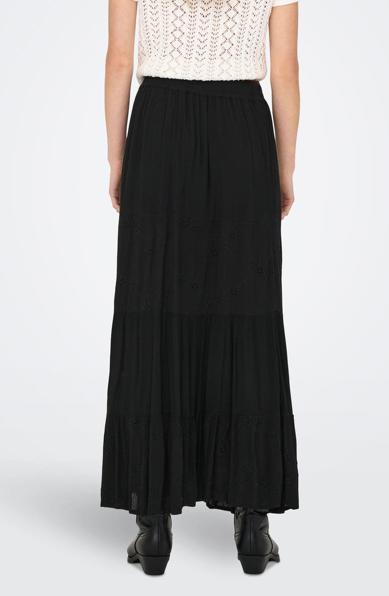 Only Onlchiara Broderie Maxi Skirt, Alternate, color, Black
